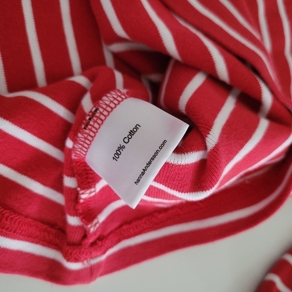 Hanna Andersson 100% Cotton Red White Striped Dress Size 110 Toddler 5 37-46lbs - Picture 3 of 5